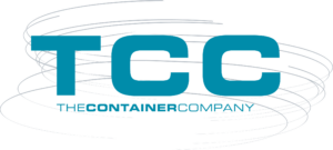 Heavy-duty container wheel attached to an industrial storage container or tank container for easy mobility