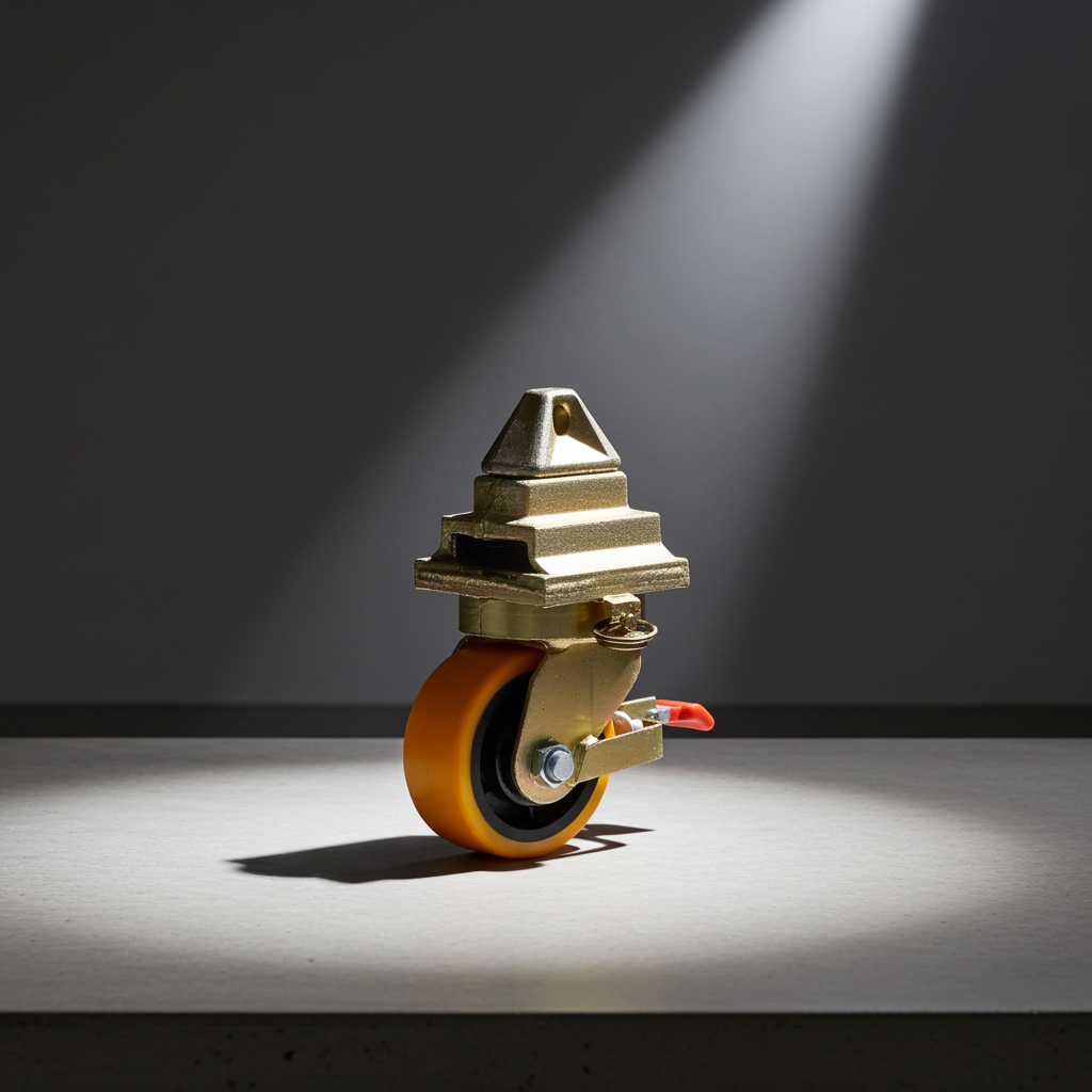 Industrial shipping container wheel installed beneath a steel shipping container for ground mobility